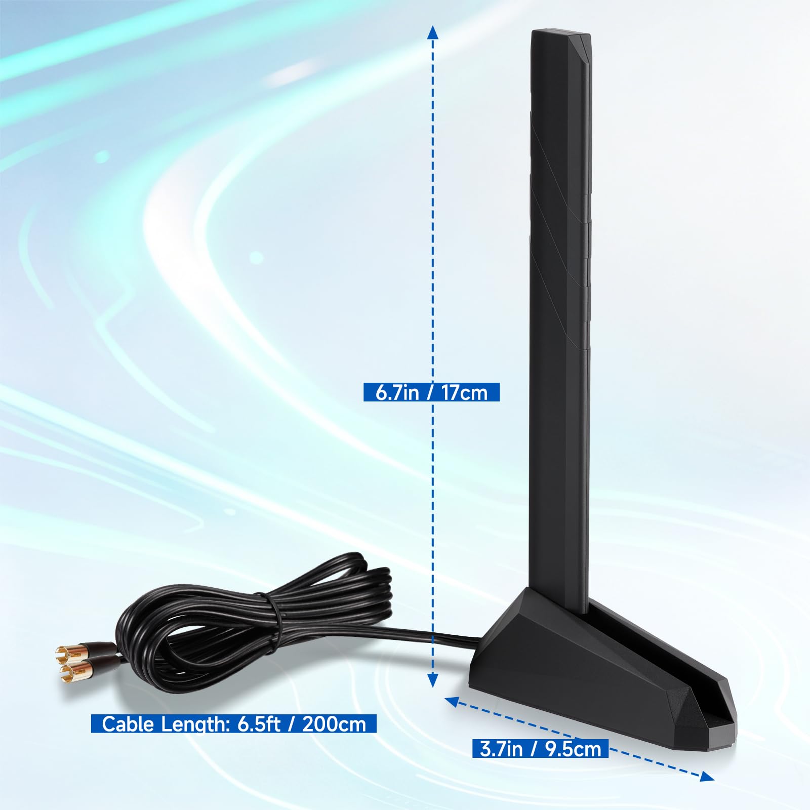 Eightwood Antenne de carte mère WiFi 7 Gaming PC avec base magnétique triple bande avec connecteur poussoir pour cartes mères ASUS ROG Strix, TUF Gaming, ROG Crosshair, ProArt, Prime Series WiFi 7