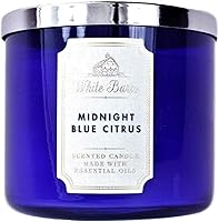 Vista 1 de Bath and Body Works, vela blanca de 3 mechas con aceites esenciales, 14.5 onzas, aromas centrales 2021 (azul medianoche)