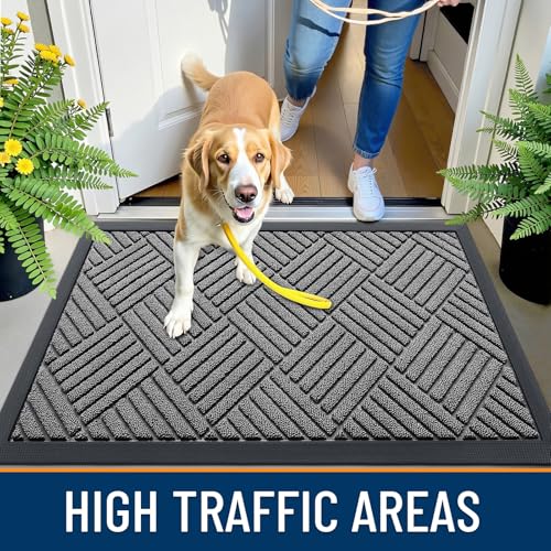 Image of OLANLY Front Door Mat Outside Entrance 33x21, Waterproof Heavy-Duty Doormat