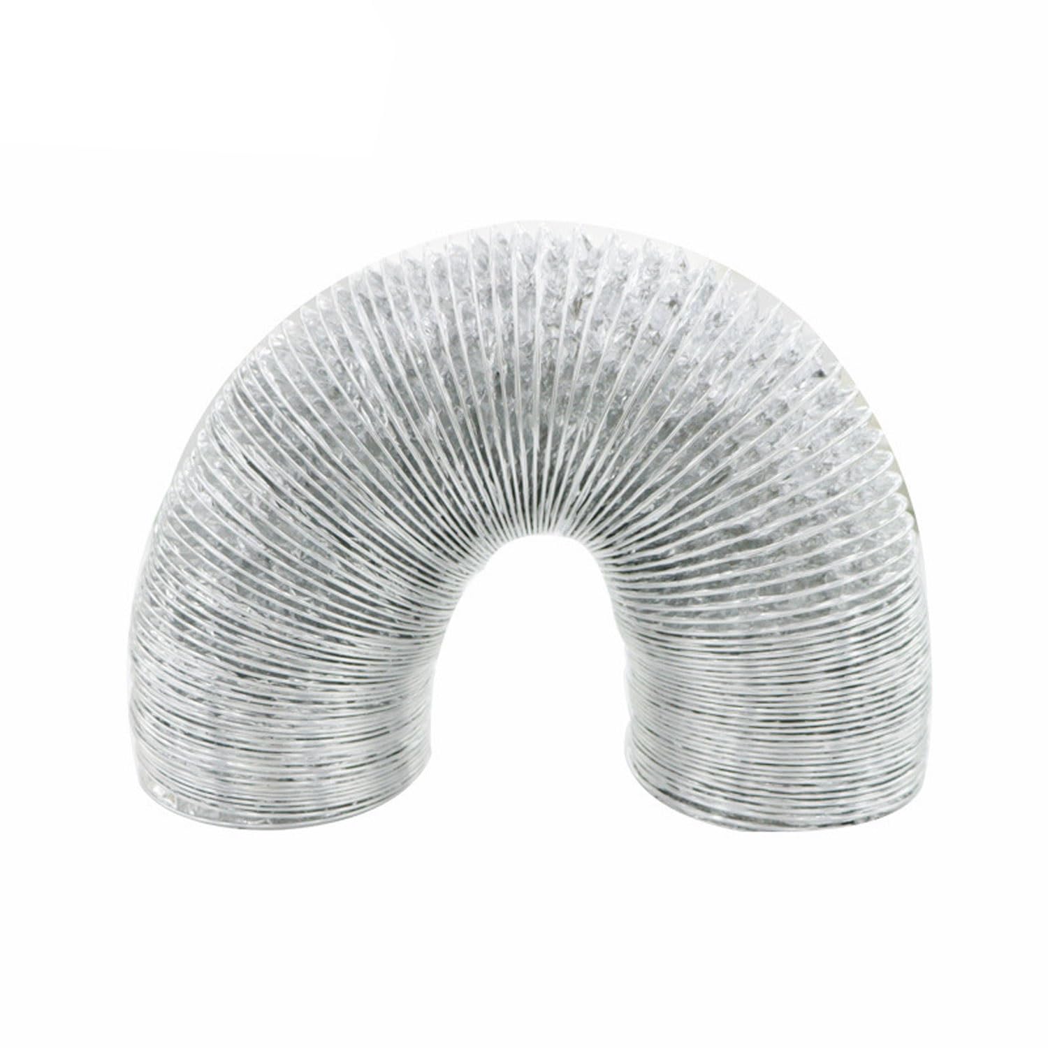 Condotto flessibile in foglio di alluminio, Tubo flessibile for condotto dell'aria in alluminio e acciaio for asciugatrice e cappa aspirante con morsetto e nastro adesivo, diverse misure(5m,300mm)