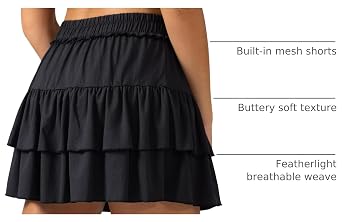 Colorfulkoala Skirts for Women High Waist Mini Tiered A-Line Flowy Shorts Tennis Golf Casual Skorts with Pockets