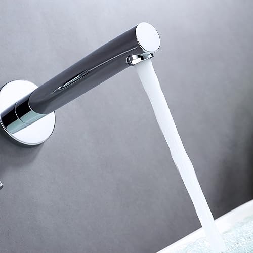 Miniatura 4 de sumerain Grifo de baño de montaje en pared para zurdos de una sola manija en cromo