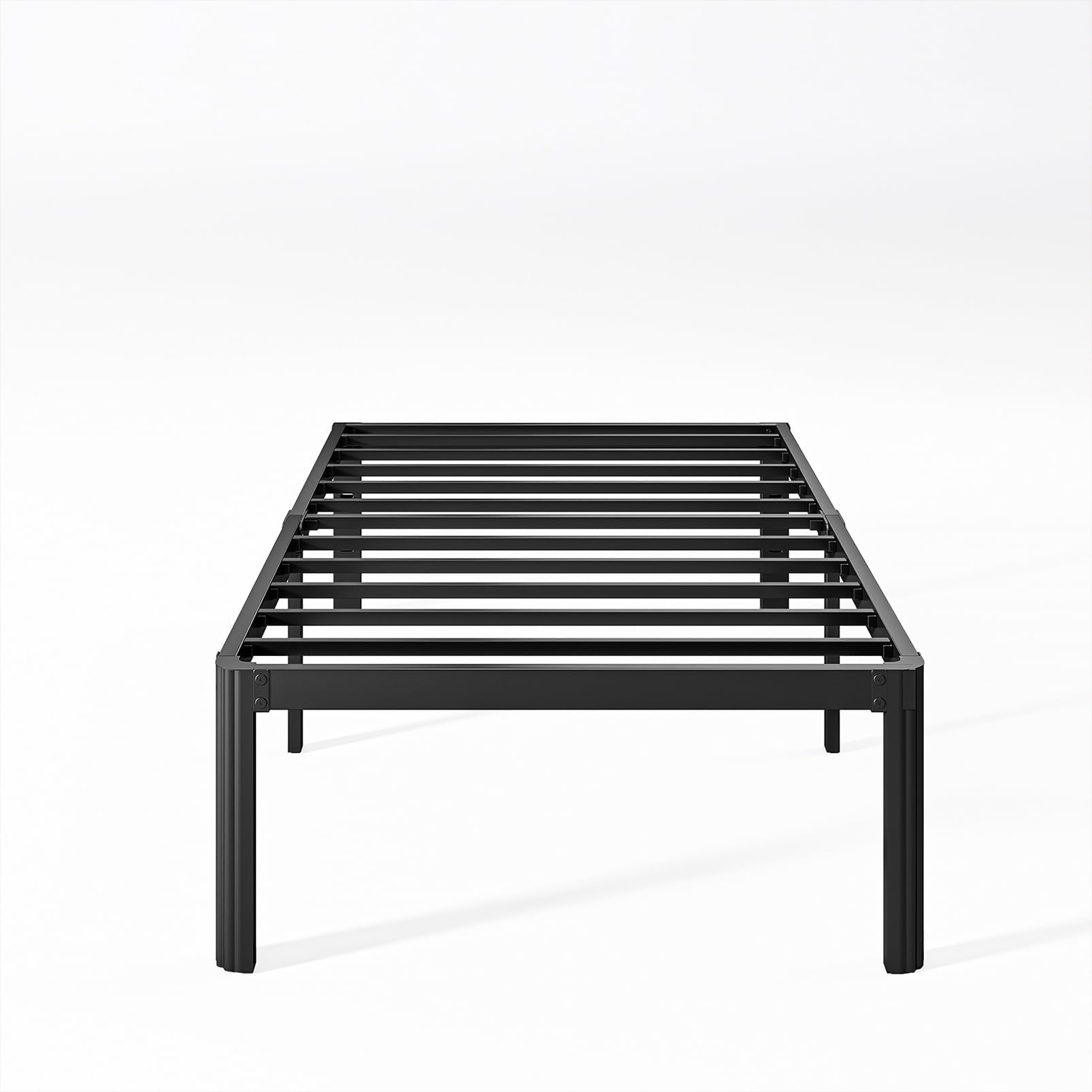 16 Inch High Platform Twin Bed Frame No Box Spring Needed, Metal Bed Frame Twin, Noise Free, Easy Assembly, Heavy Duty, Black