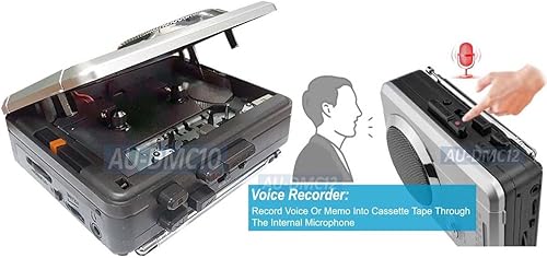 Miniatura 6 de Reproductor de cassette retro todo en 1 AM FM Grabadora de radio con temporizador de reloj digital