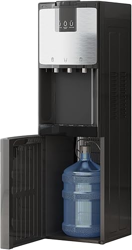 Miniatura 6 de Dispensador de enfriador de agua para botellas de 3 o 5 galones, dispensador de agua de carga inferior con 3 ajustes de temperatura, bloqueo de