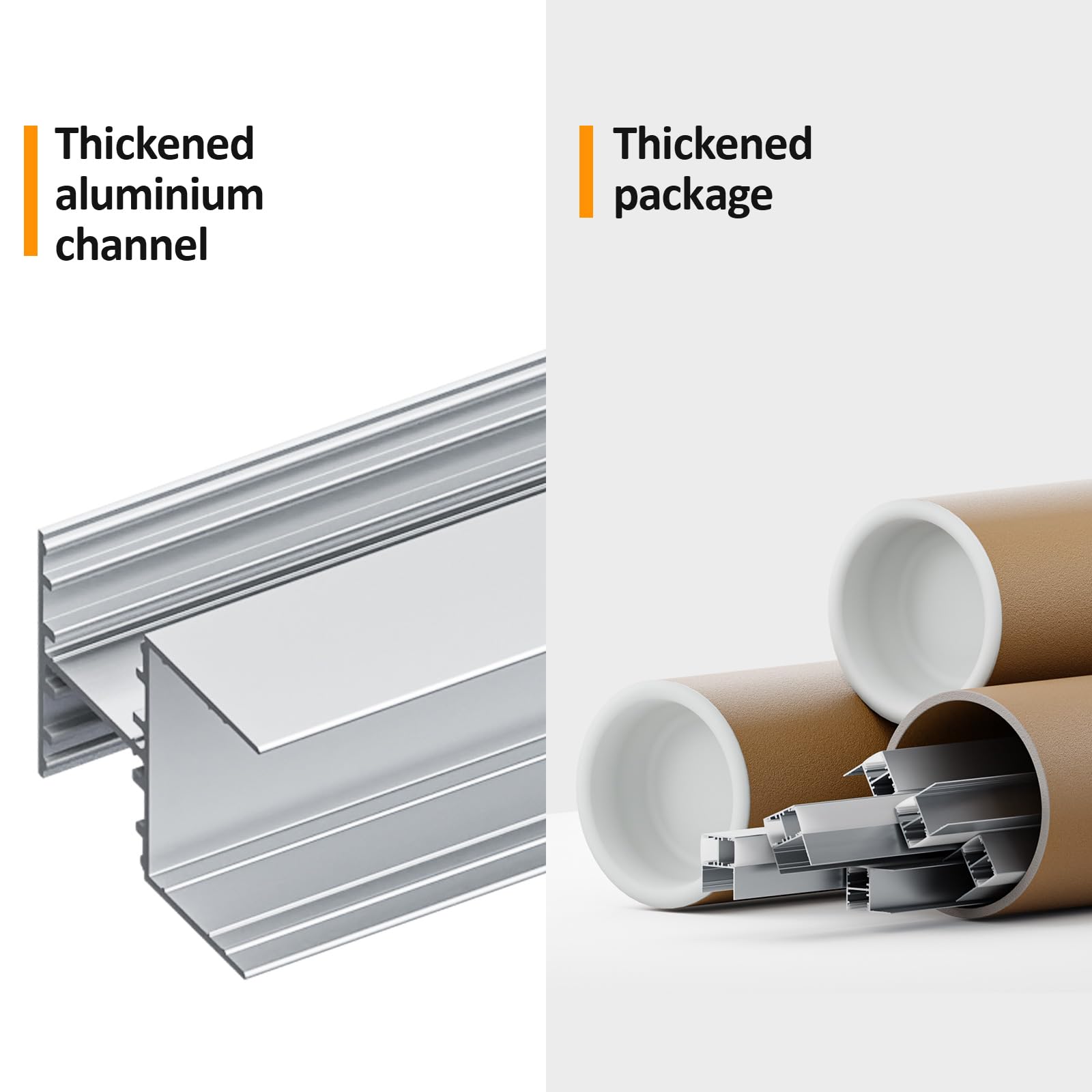 10 x LED Aluminium eckprofil 2m (20m) Led Trockenbau Profil für als 9 mm Obere und Untere Zwei Led Streifen/Led Leisten/Led Profil, with Milchig Weißer Abdeckung Endkappen - 2000 x 28,7 x 20,2 mm
