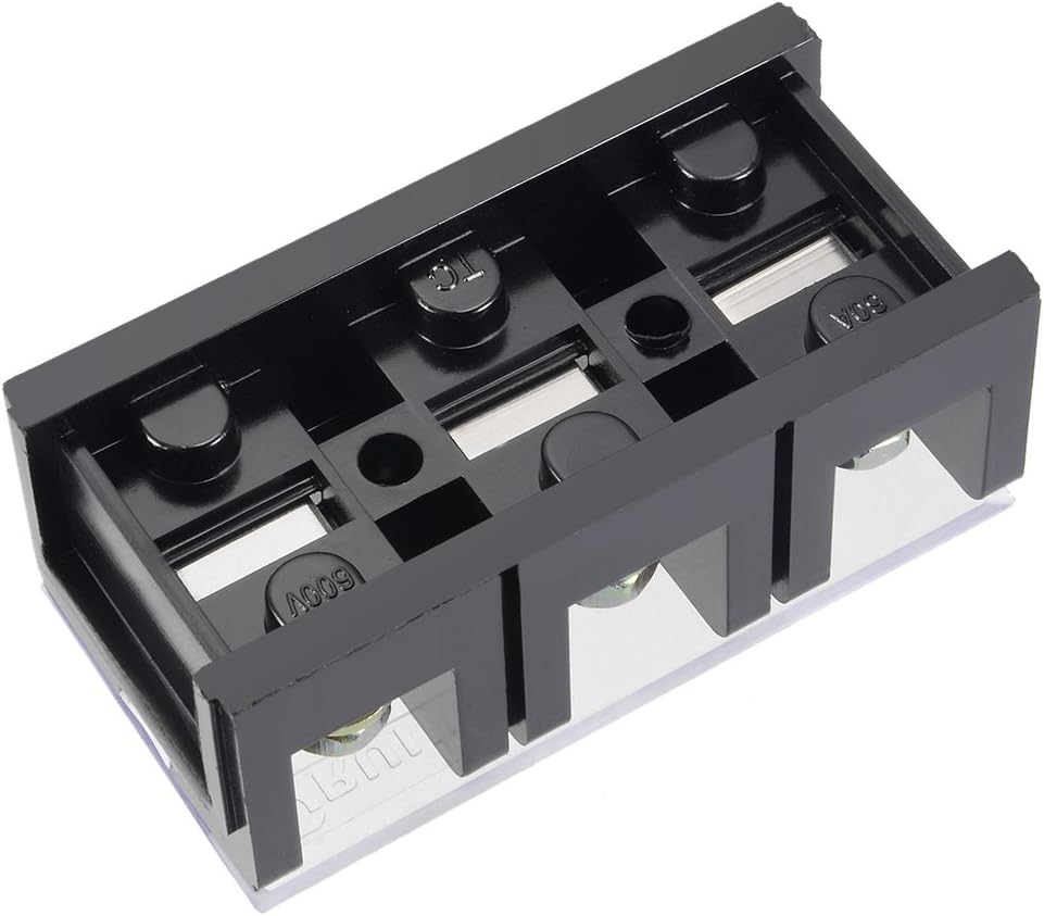 uxcell Dual Rows 3 Positions 600V 60A Wire Barrier Block Terminal Strip image 4