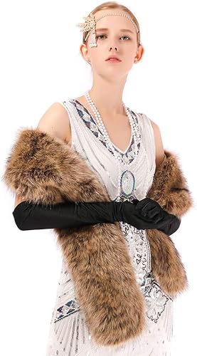 Miniatura 81 de Dikoaina Bufanda de piel sintética de invierno para mujer Blanco