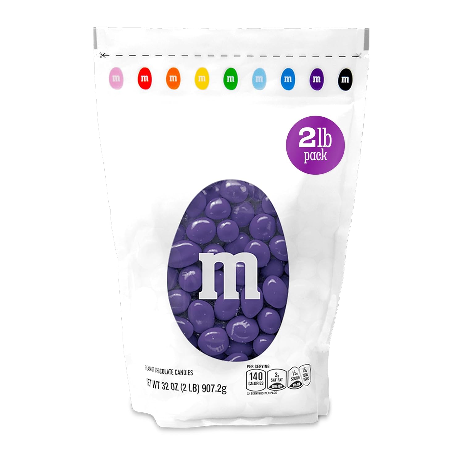 M&M’S WORLD Peanut Purple Chocolate Candy-2lbs of Bulk Candy in Resealable Pack for Easter,Candy Buffet,Birthday Parties,Theme Meetings,Candy Bar,Sweet Stuff for DIY Party Favors or Edible Decoration