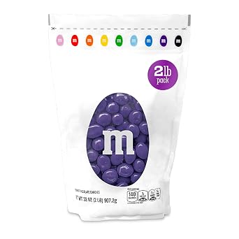M&MS WORLD Peanut Purple Chocolate Candy-2lbs of Bulk Candy in Resealable Pack for Easter,Candy Buffet,Birthday Parties,Theme Meetings,Candy Bar,Sweet Stuff for DIY Party Favors or Edible Decoration