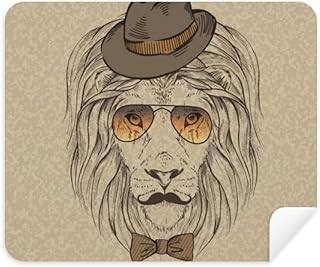 British Style Gentle Lion Hat Bow Tie Cleaning Cloth Screen Cleaner 2pcs Suede Fabric