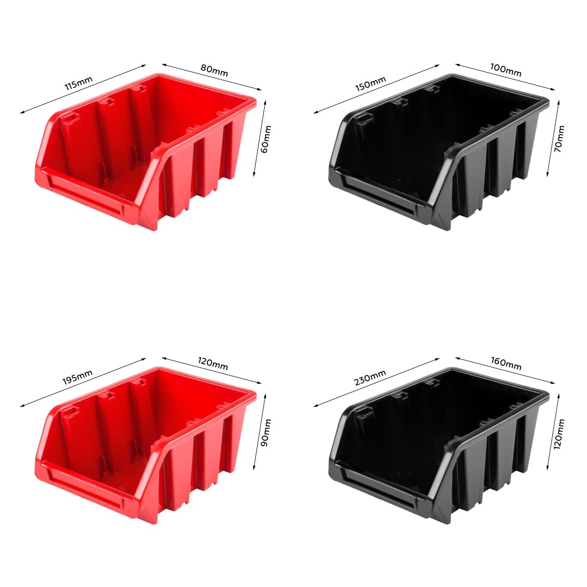 SimpleThing Sistema de almacenamiento para taller, 57 x 116 cm, 54 unidades, estantería de pared con cajas apilables, placas de pared extrafuertes, estantería para herramientas, estantería de