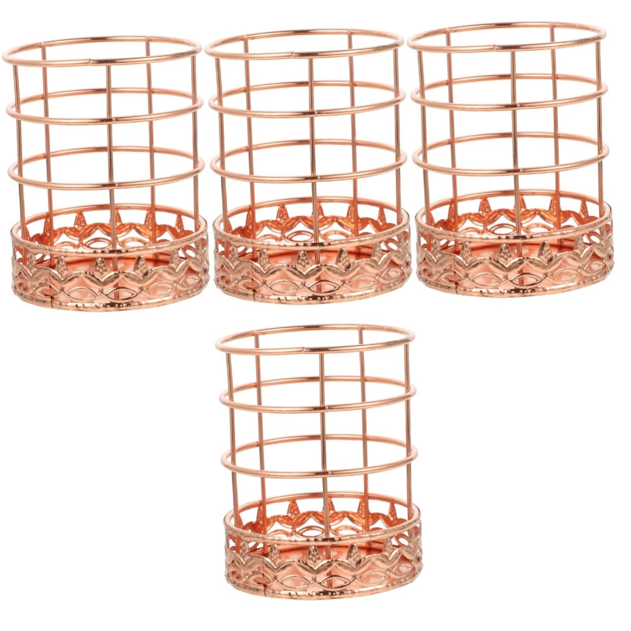 Operitacx 4 Pièces Porte-stylo En or Rose Stylos Support De Câble Stylo De Stockage Produit De Bureau Trombone Organisateur De Couverts Organisateur De Fil Papeterie Cool Rose Gold Fer Forgé