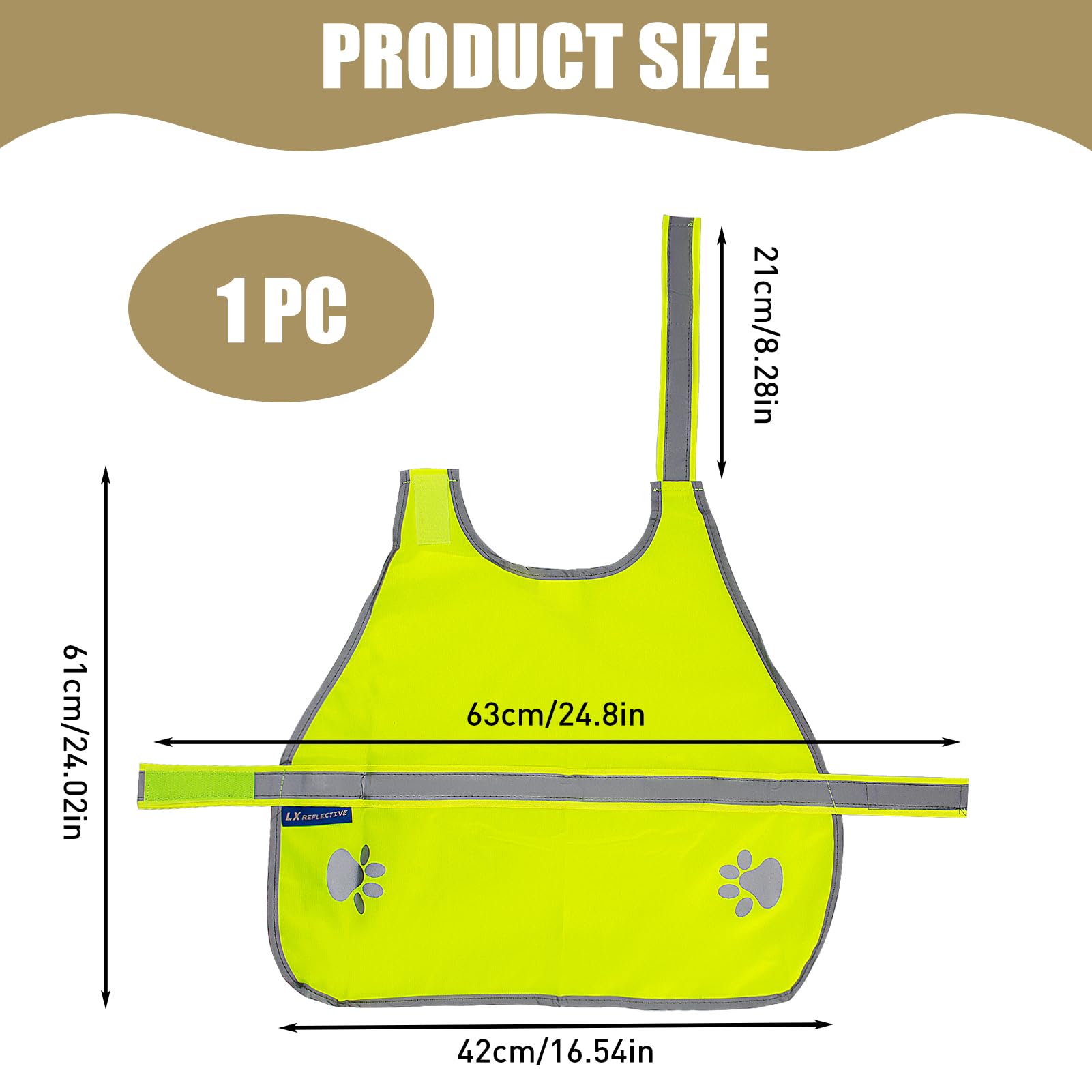 Gilet de Sécurité Réfléchissant pour Chien, Veste Haute Visibilité avec Bandes Réfléchissantes, Confortable et Résistant, pour Promenades Nocturnes et Activités Extérieures, Taille M