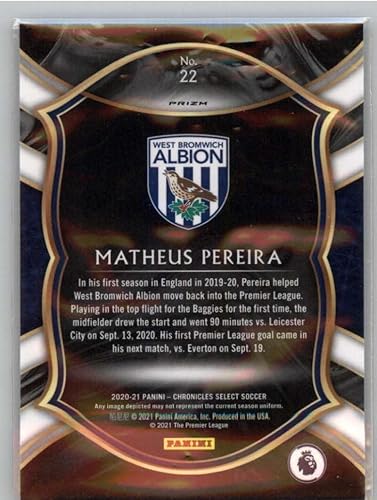 Miniatura 2 de 2020-21 Panini Chronicles PURPLE Select Premier League MOJO PRIZMS #22 Matheus Pereira West Bromwich Albion Official Soccer/Futbol Trading Card in