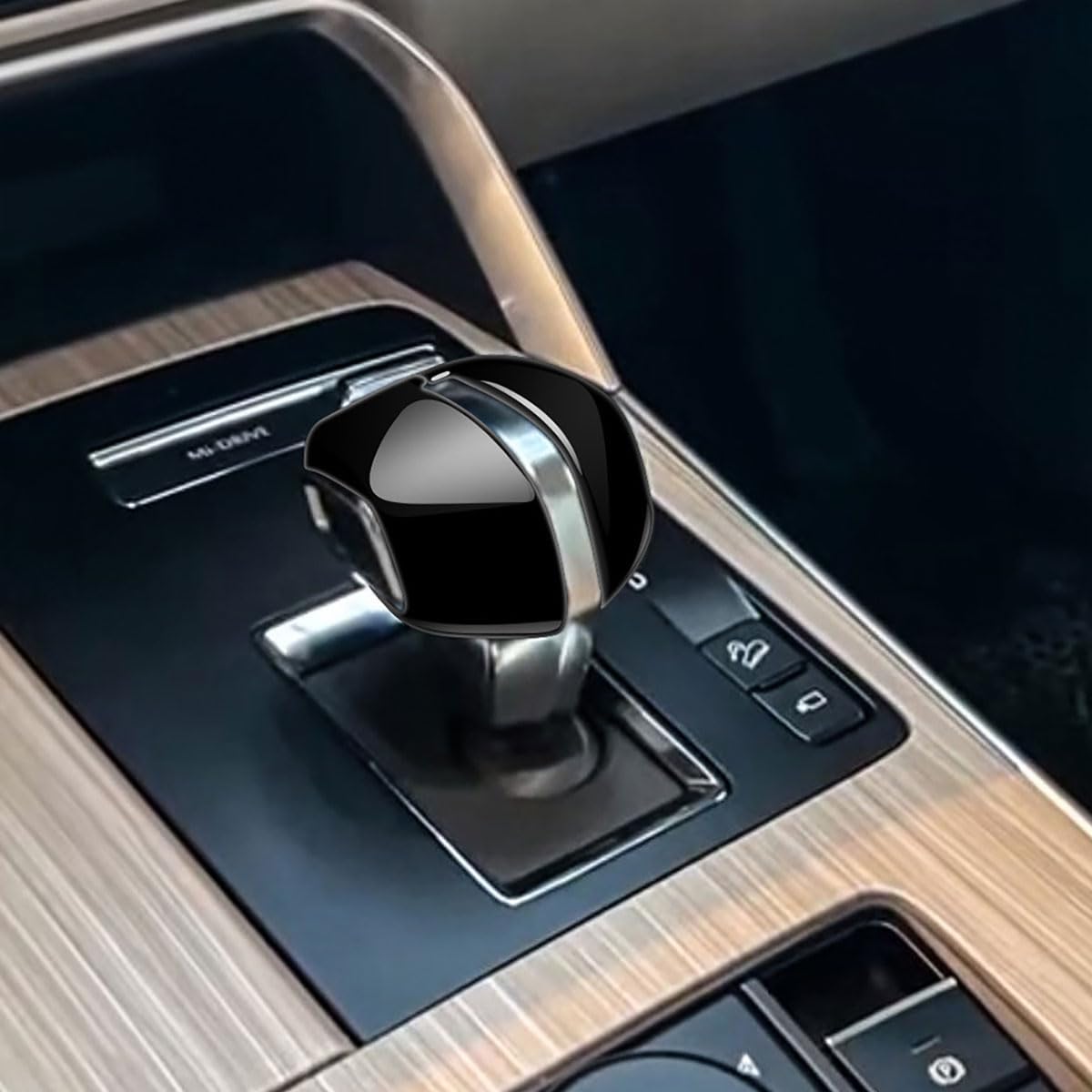 Gear Shift knob Cover Compatible with Mazda CX90 CX-90 2024 2025 2026 Center Console Shifter Trim Automatic Transmission Decoration Interior Car Accessories ABS 2PC(Glossy Black Style)
