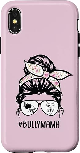 Miniatura 4 de iPhone 11 Pro Max English Bull Terrier mamá desordenado moño gafas de pelo Bully Mama Case