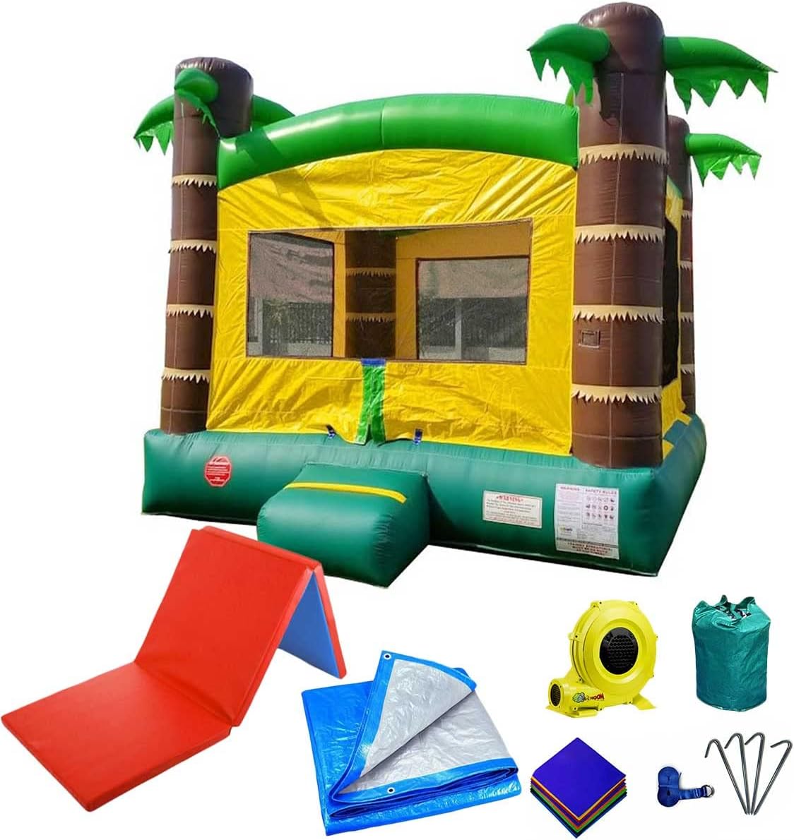 Crossover Tropical Inflatable Bounce House 13' Foot x 12' Foot Bouncy Area