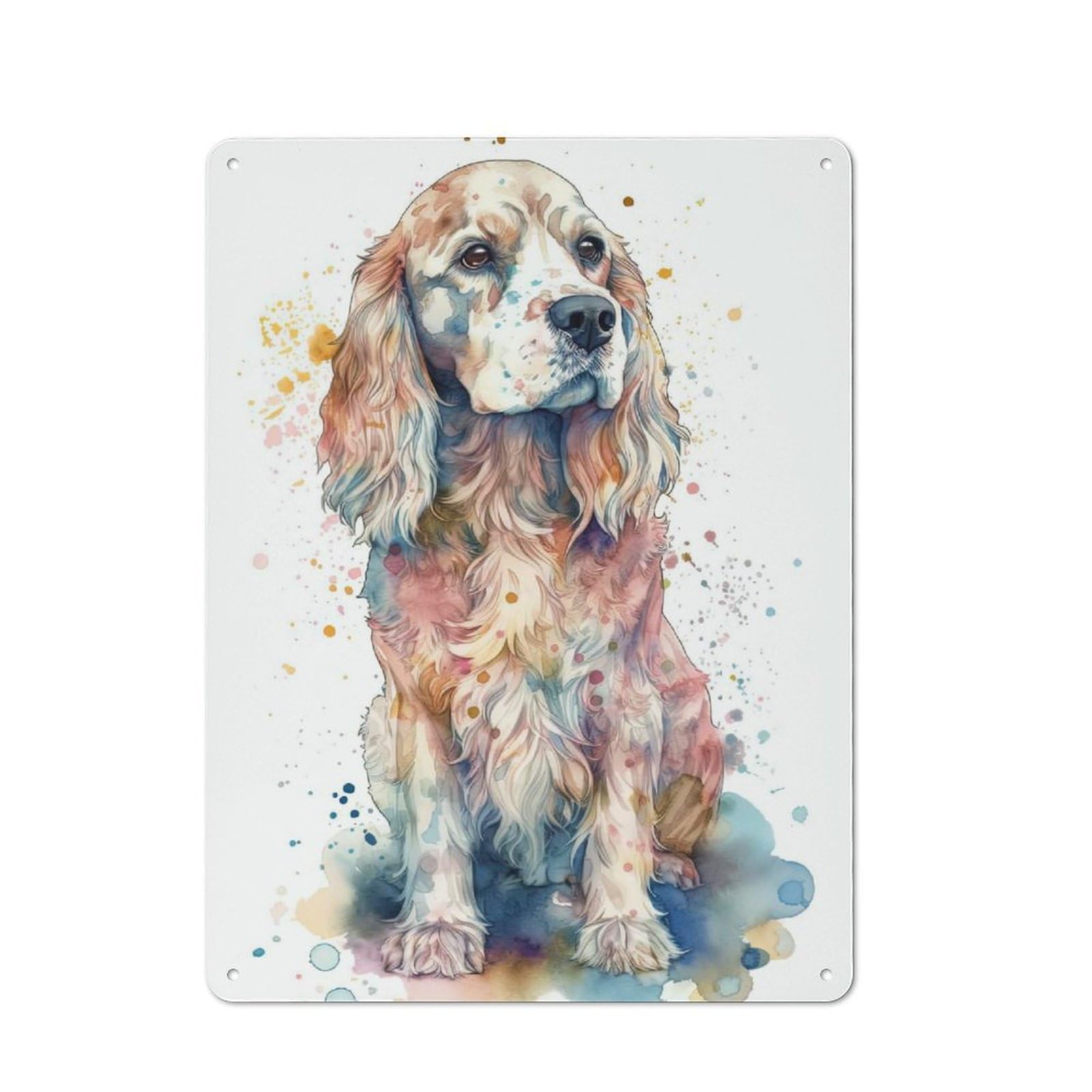 Smart English Cocker Spaniel Decorative Metal Sign 40x30cm, Studio Wall Plaque for Hobby Room, Office, Lounge Or Living Room