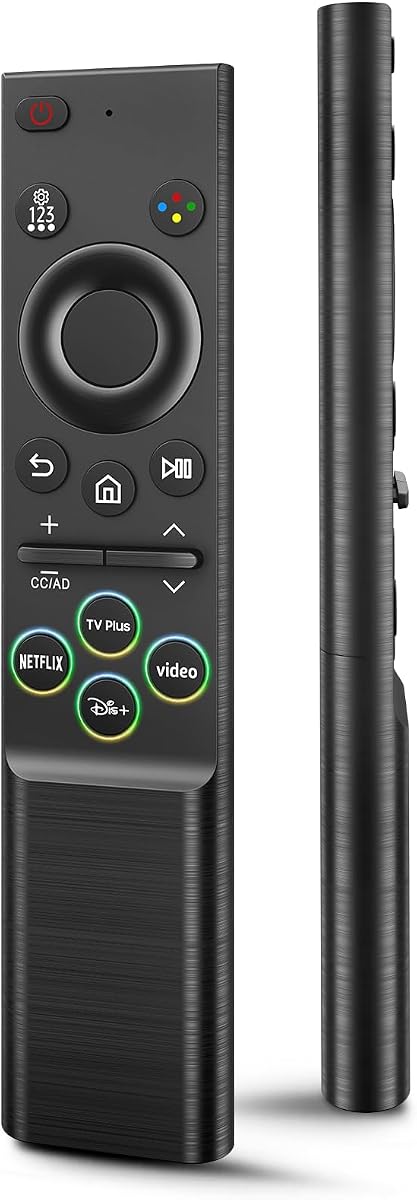 Universal Replacement Remote for Samsung Smart TVs, No Programming Required | No setup needed—just insert 2 AAA batteries.Features NFLX, TV Plus, Dis+ & video hotkeys. Durable, drop-resistant, 35ft range