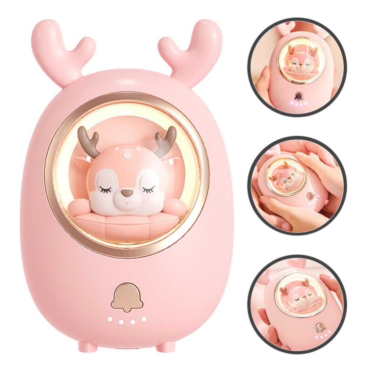 Chauffe-mains Rechargeable USB Lumineux, Mini Chauffe-poche Rose 6500mah