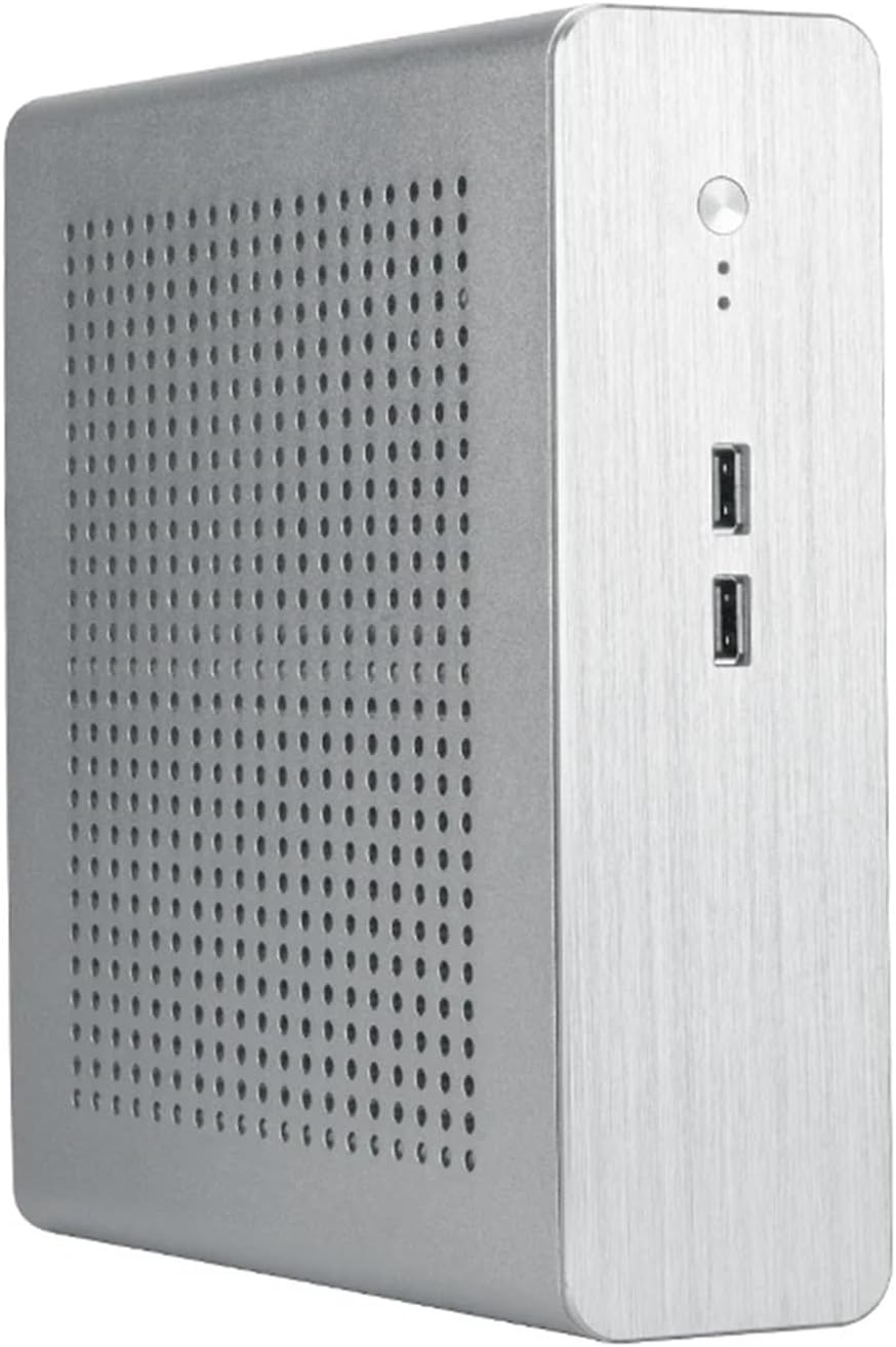 Compatible for RGEEK G60 All-Aluminum Mini ITX Chassis, USB2.0 Port, HTPC Desktop Computer Case for Compact Setups(Silver Case)