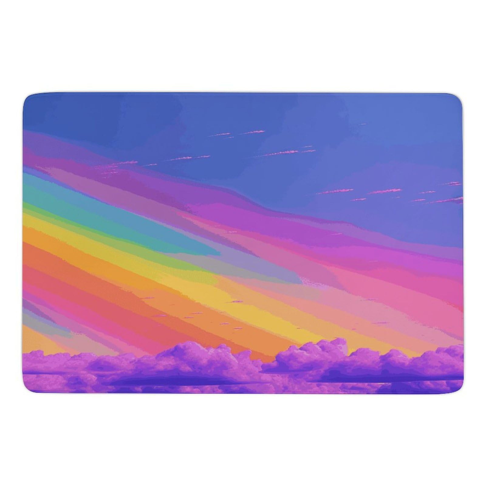 Tapis de salon arc-en-ciel en velours corail pour chambre et terrasse