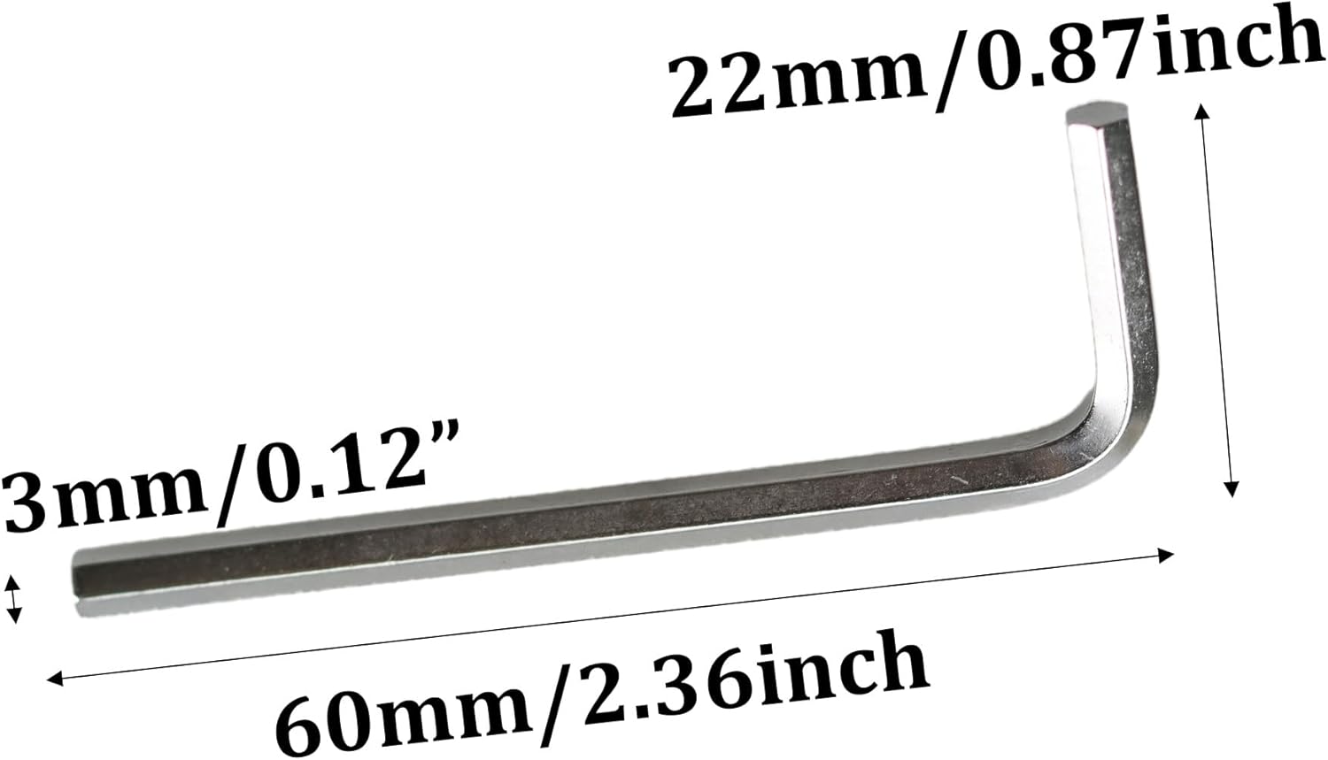 50Pcs 3mm Allen Wrench L-Shaped Hex Key Wrench Set, Metric Hexagon Head Replacement Tool for Furniture and Bike Repair