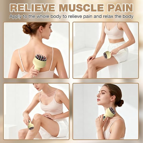Lymphatic Drainage Massager, Cellulite Massager Tool with 9 Gear Adjustable, Lymphatic Drainage Machine, Body Sculpting and Reduces Stretch Marks, Cellulite Machine for Legs, Arms and Belly (Beige)