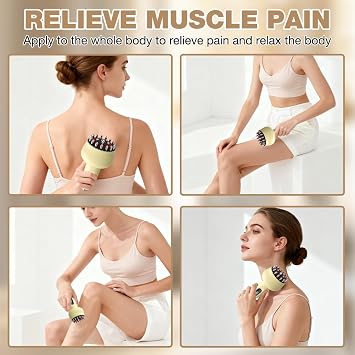 Lymphatic Drainage Massager, Cellulite Massager Tool with 9 Gear Adjustable, Lymphatic Drainage Machine, Body Sculpting and Reduces Stretch Marks, Cellulite Machine for Legs, Arms and Belly (Beige)