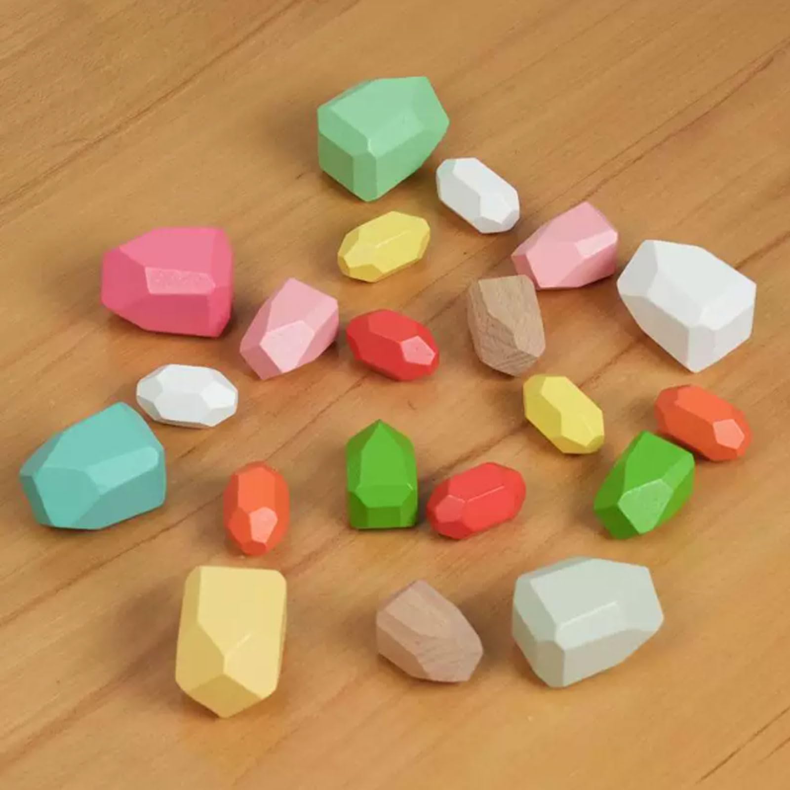 Montessori Regenbogen Holz Stapelsteine | Gleichgewicht Bauklotz Spiel | Kinder Familien Interaktives Lernspielzeug