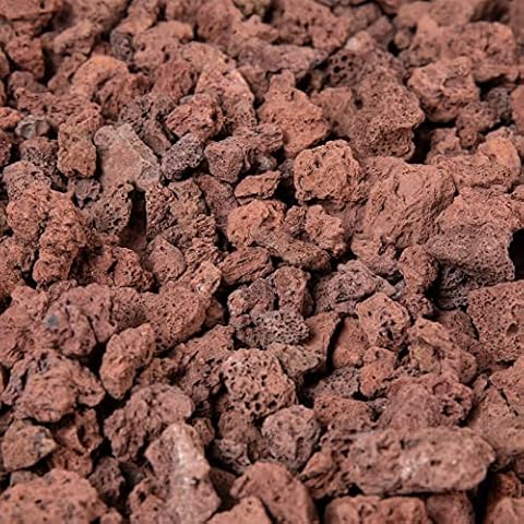 Ausluru 5lbs Natural Lava Rocks Fire Stone Granules, Volcanic Fire Pit Lava Rocks Ideal for Fireplaces Fire Pits, Garden Decorative Landscaping, Plants Cultivation and Aquariums, Red Cover