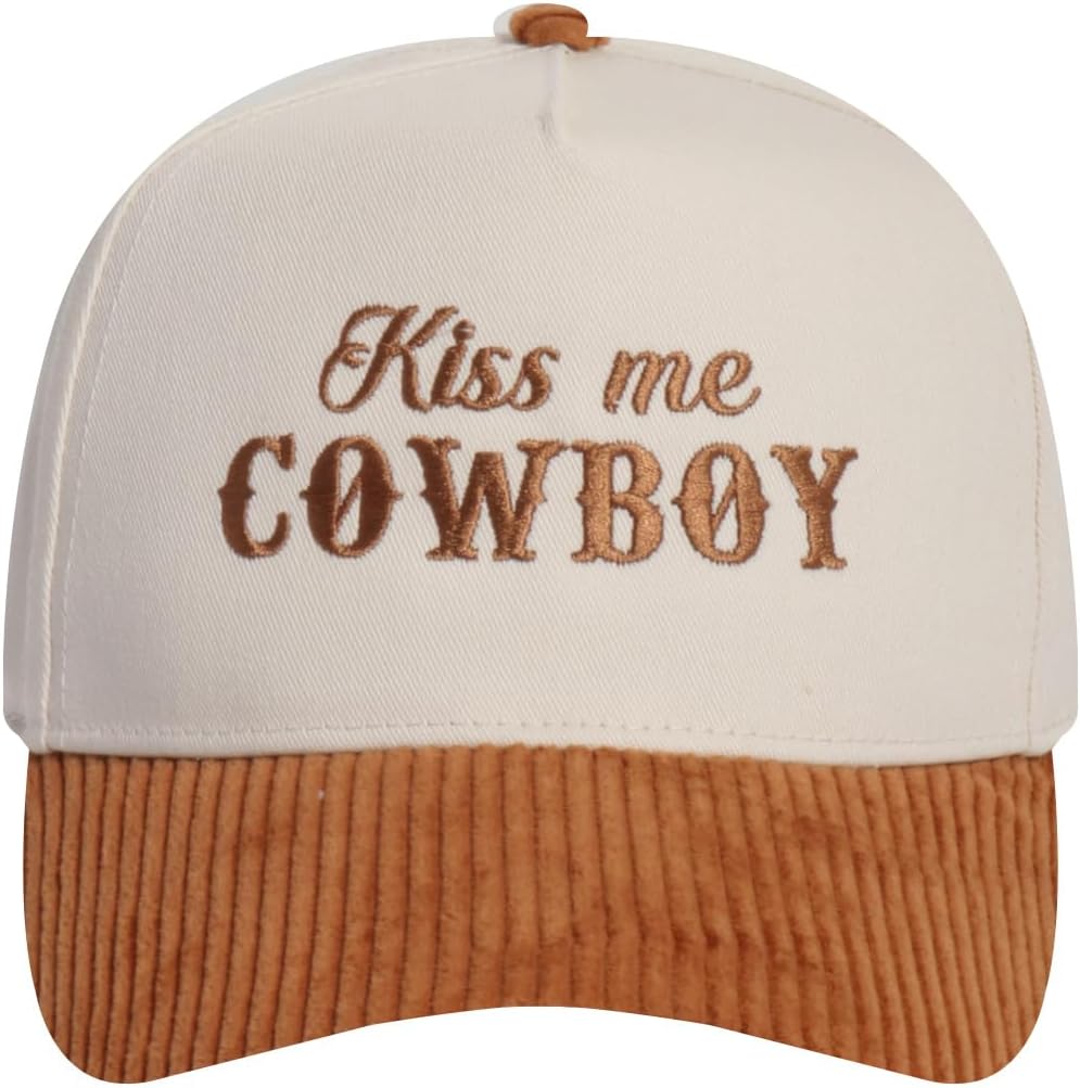 MIRMARU Western Cowboy Embroidered 5 Panel Cotton Two Tone Trucker Hat-Retro Southwest Style Snapback Cap for Men and Women.