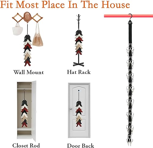 Miniatura 4 de Organizador de sombreros para gorras de béisbol, paquete de 2, cada uno con 16 clips de alta calidad, barra para colgar buenos ganchos, soporte de