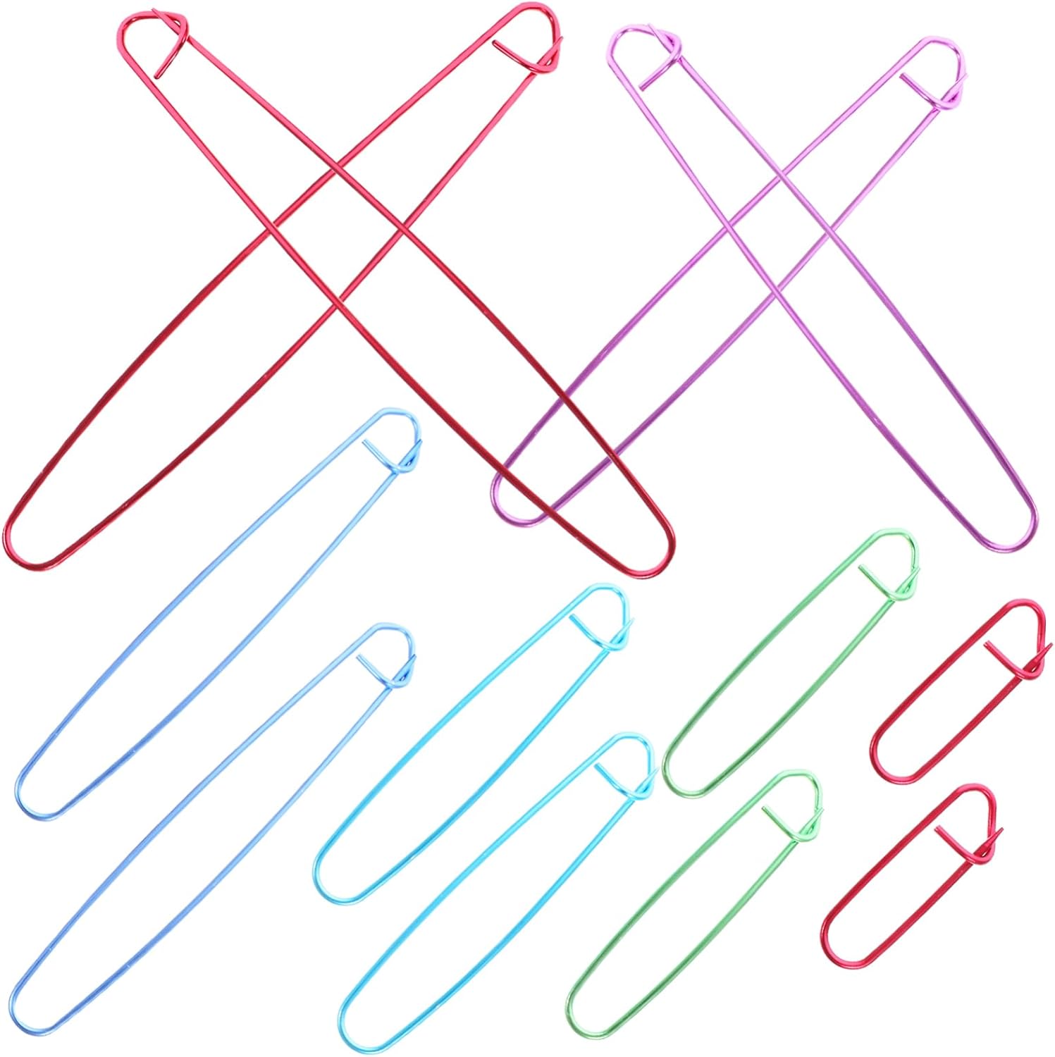 TOPPERFUN 12pcs Yarn Holders Metal Knitting Crochet Tools for Easy Marking Lightweight and Portable for Home Travel Includes Each