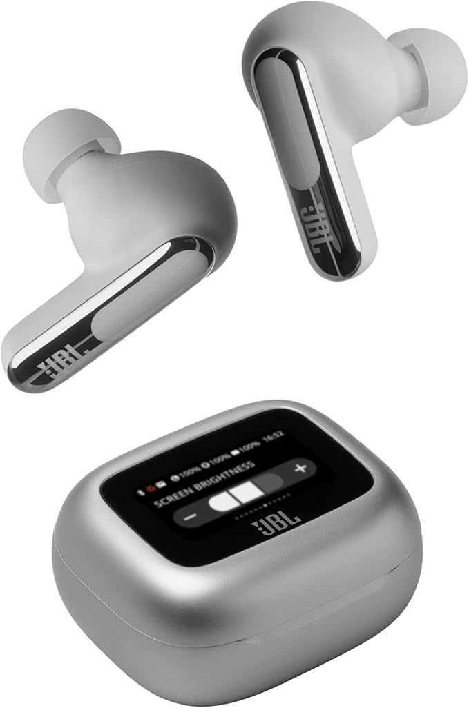 JBL Live Beam 3 Auriculares inalambricos de botón con almohadillas,True Wireless con cancelación de ruido adaptable, hasta 48 horas de reproducción, Bluetooth, audio de alta resolución, plateado oferta Amazon