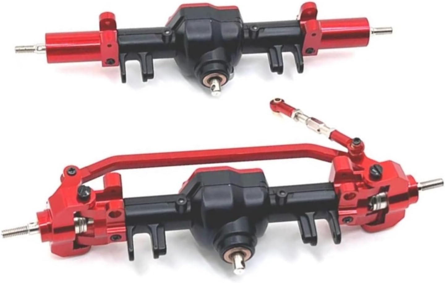 RC Car Front Rear Axle For MN MN128 MN86 G500 1/12 rc Car Part Aluminum Alloy Front Rear Axle RC Upgrade Accessories(Red)