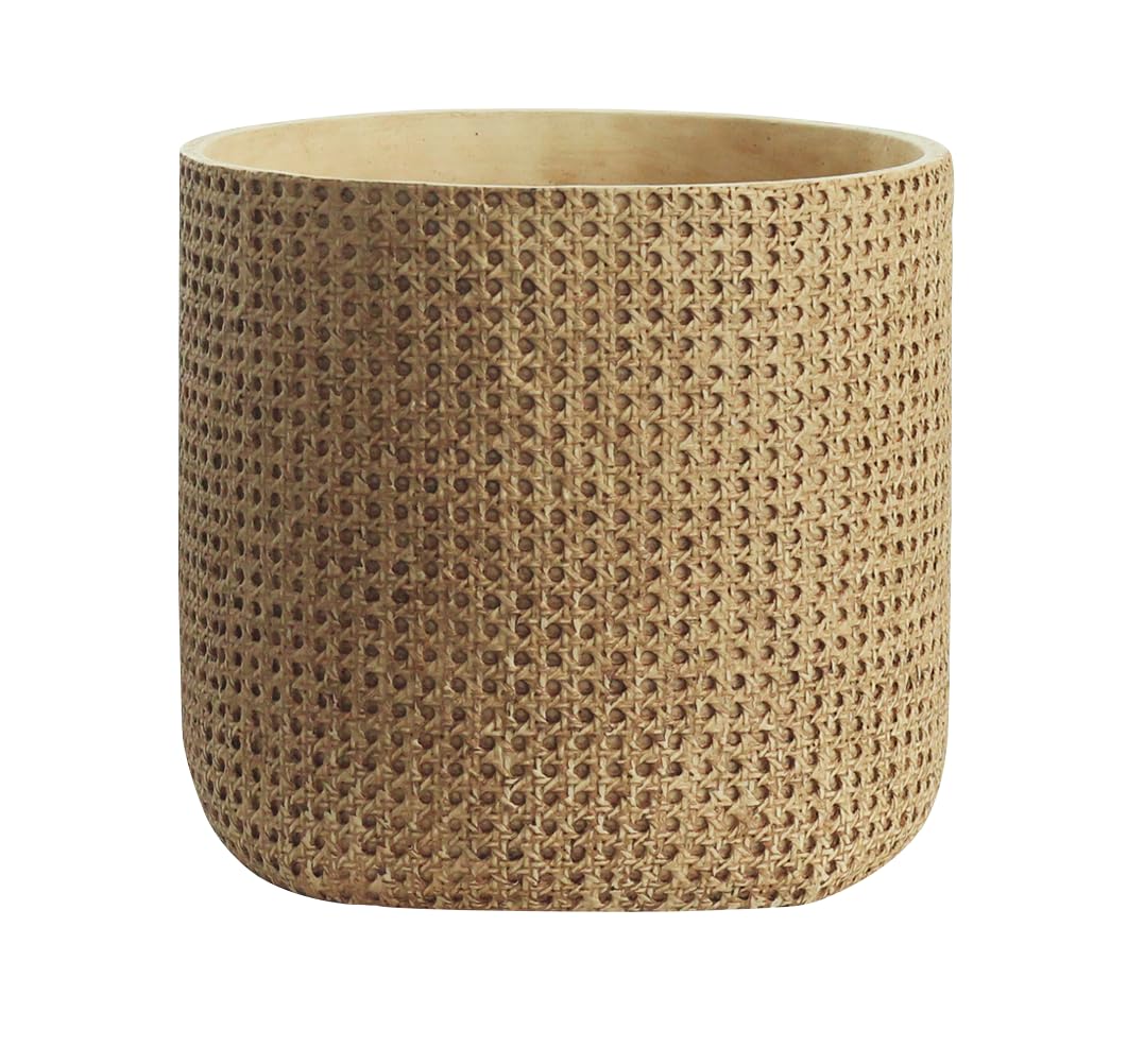 Windor Home Co - Maceta grande de cerámica para cemento, 26 cm de diámetro, maceta grande para interiores y exteriores