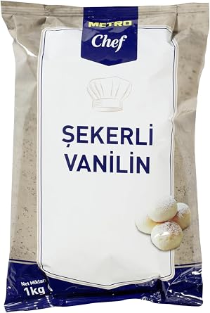 Metro Chef  ekerli Vanilin, 1 kg,  nce Pulverize Edilmi  Beyaz Kristal Toz
