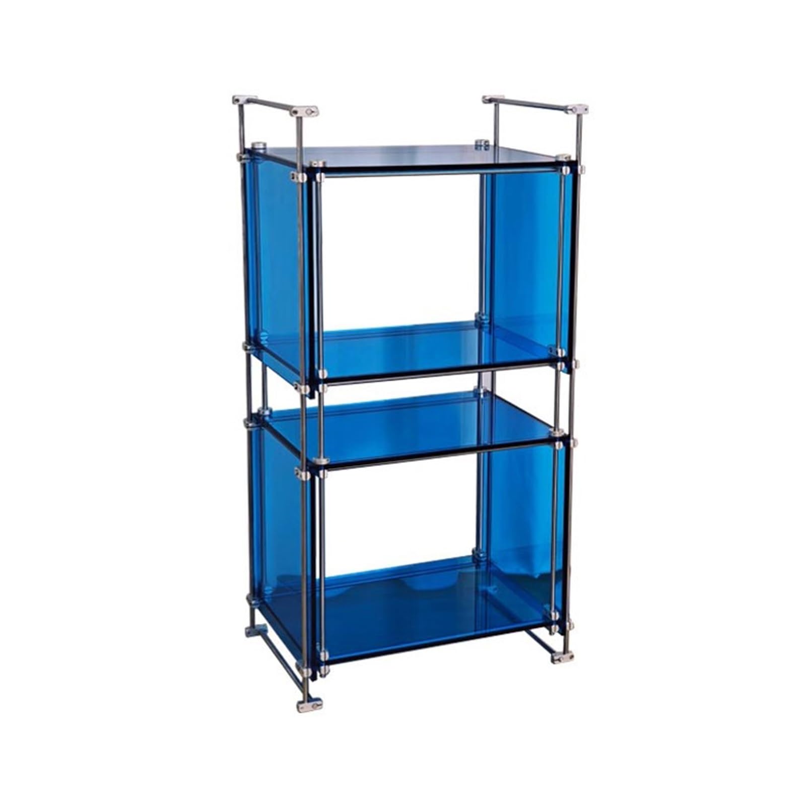 Hhaoran-9868 CD Holder Home Acrylic Vinyl Record Rack with Stainless Steel for Bracket CD Album Books Magazines CD/DVD Rack