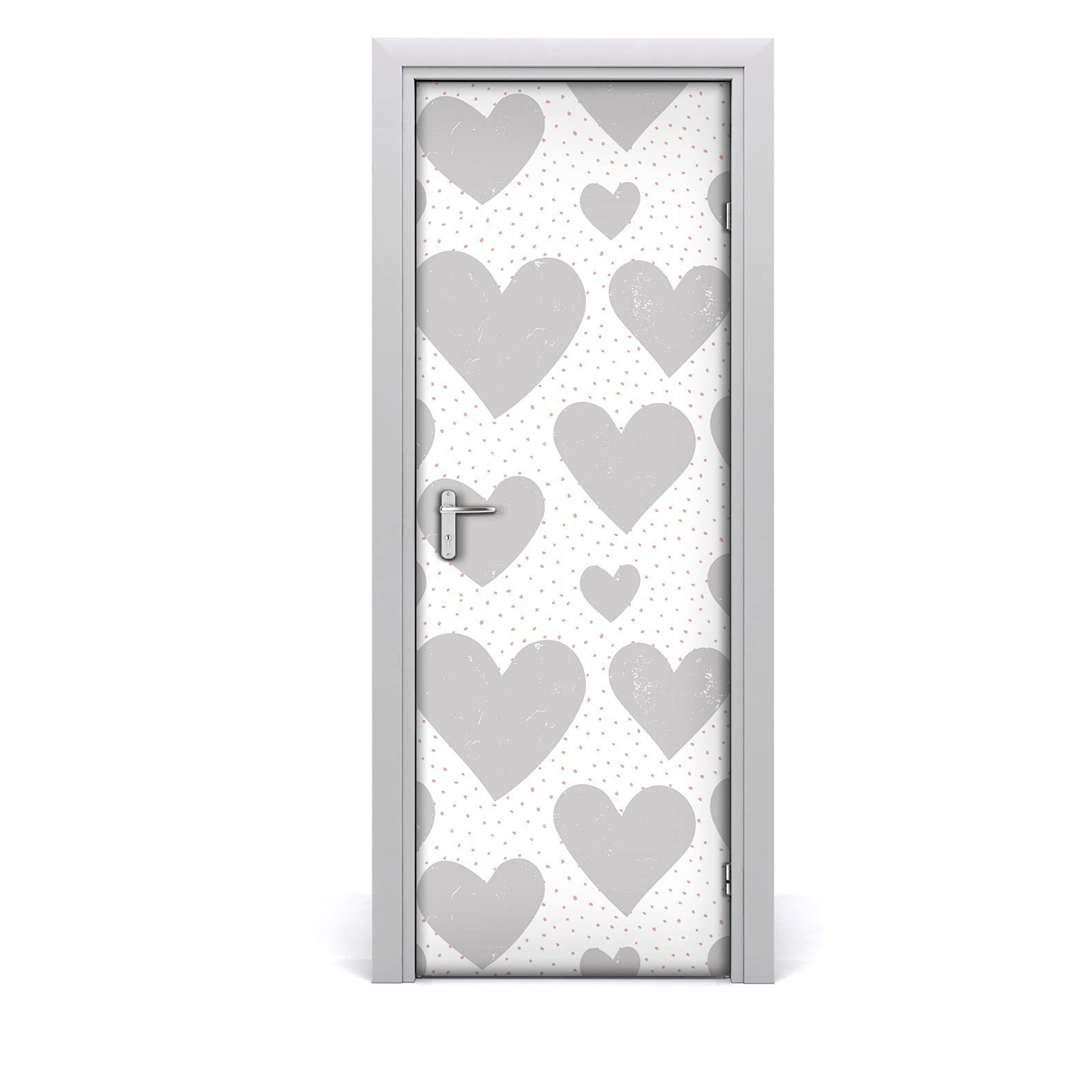 Décoration de porte chambre enfant papier peint autocollant ambiance douce cœurs