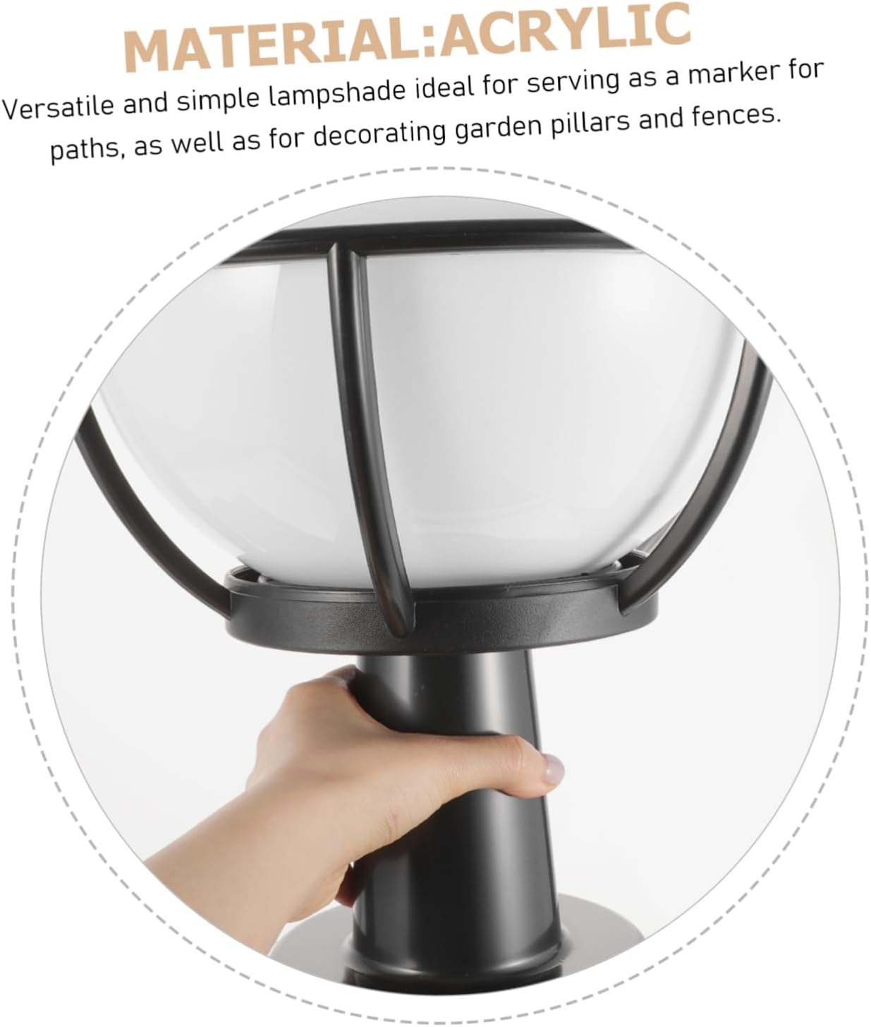 1Set Durable Globe Lamp Shade for Outdoor Post Light Spherical Light Cover for Garden and Courtyard Street Lamps Energy Efficient Design