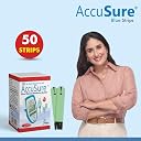 AccuSure Glucometer Test Strips, 50 Strips (Only Strips) Blue gallery image