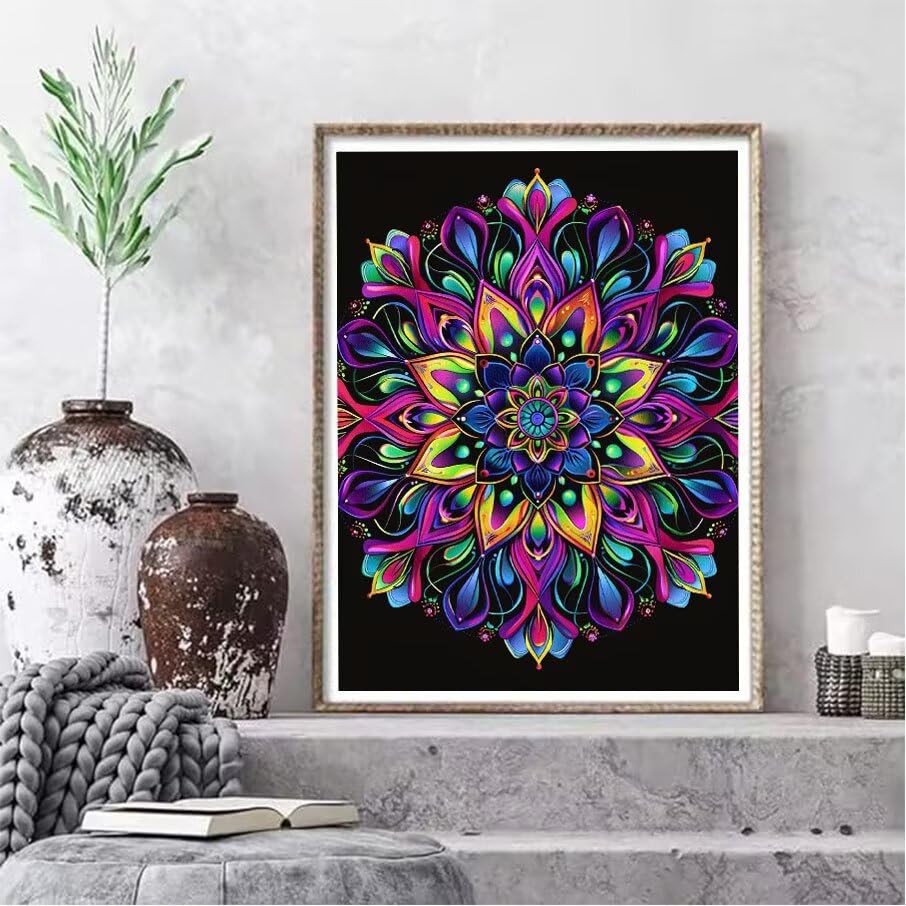 Diamond art point de croix mandala géant avec accessoires - 2