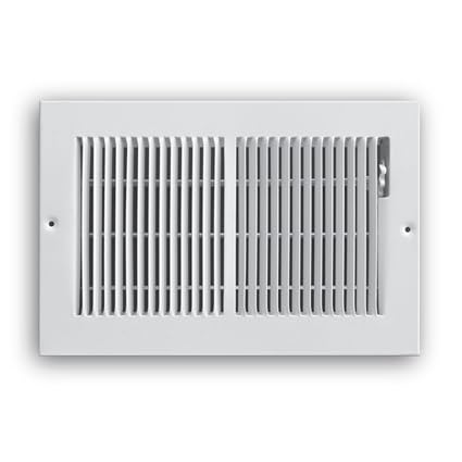Truaire C123M 10X06(Duct Opening Measurements) 3/4-Inch Margin Turnback 1/3-Inch Fin Spaced Floor Supply Grille 10-Inch by 6-Inch Floor Baseboard Register, White