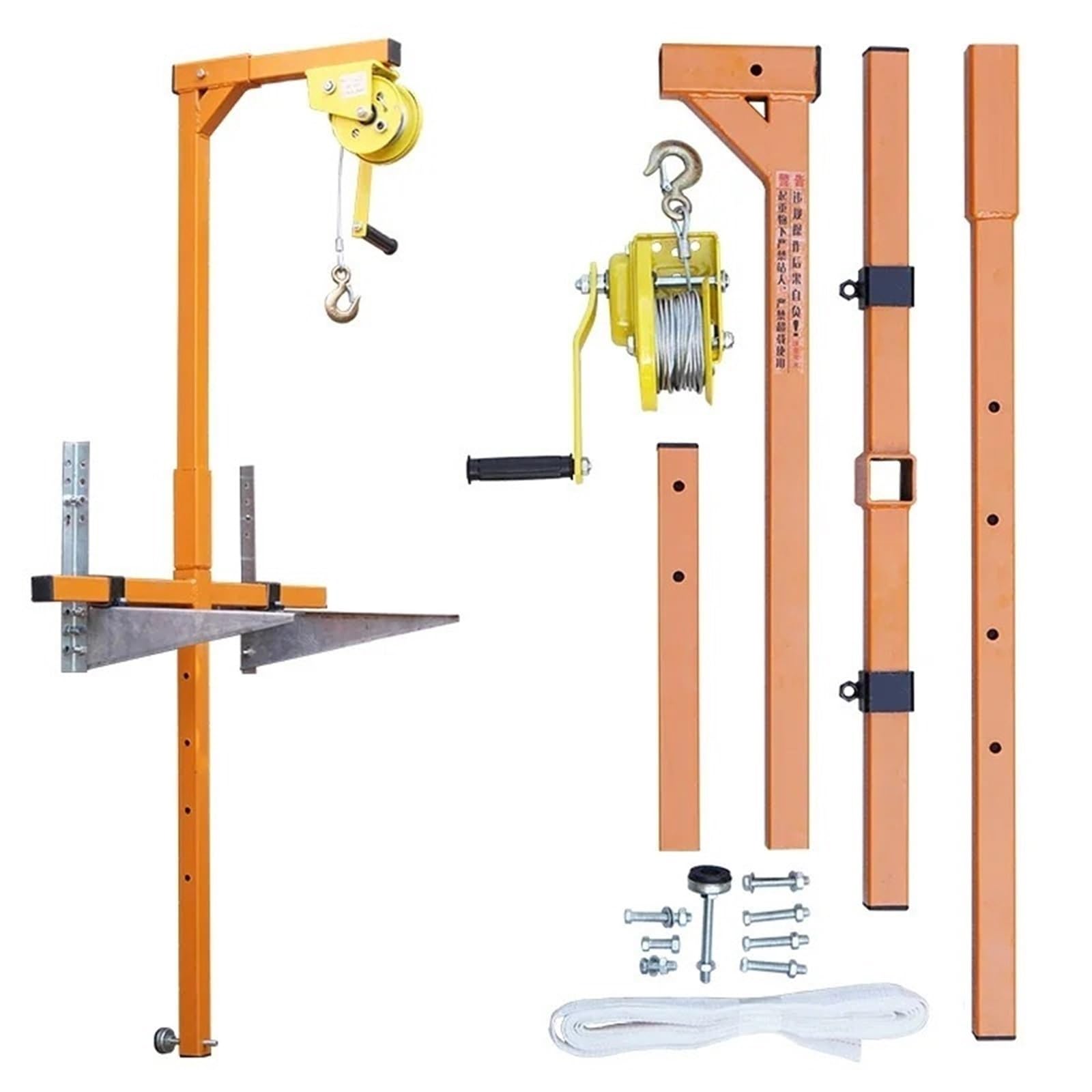 Corde da 10,1/14,9/20,1 m per condizionatore d'aria, installazione esterna, argano a mano + gancio pieghevole, strumento manuale per gru (150 kg e 10 m)