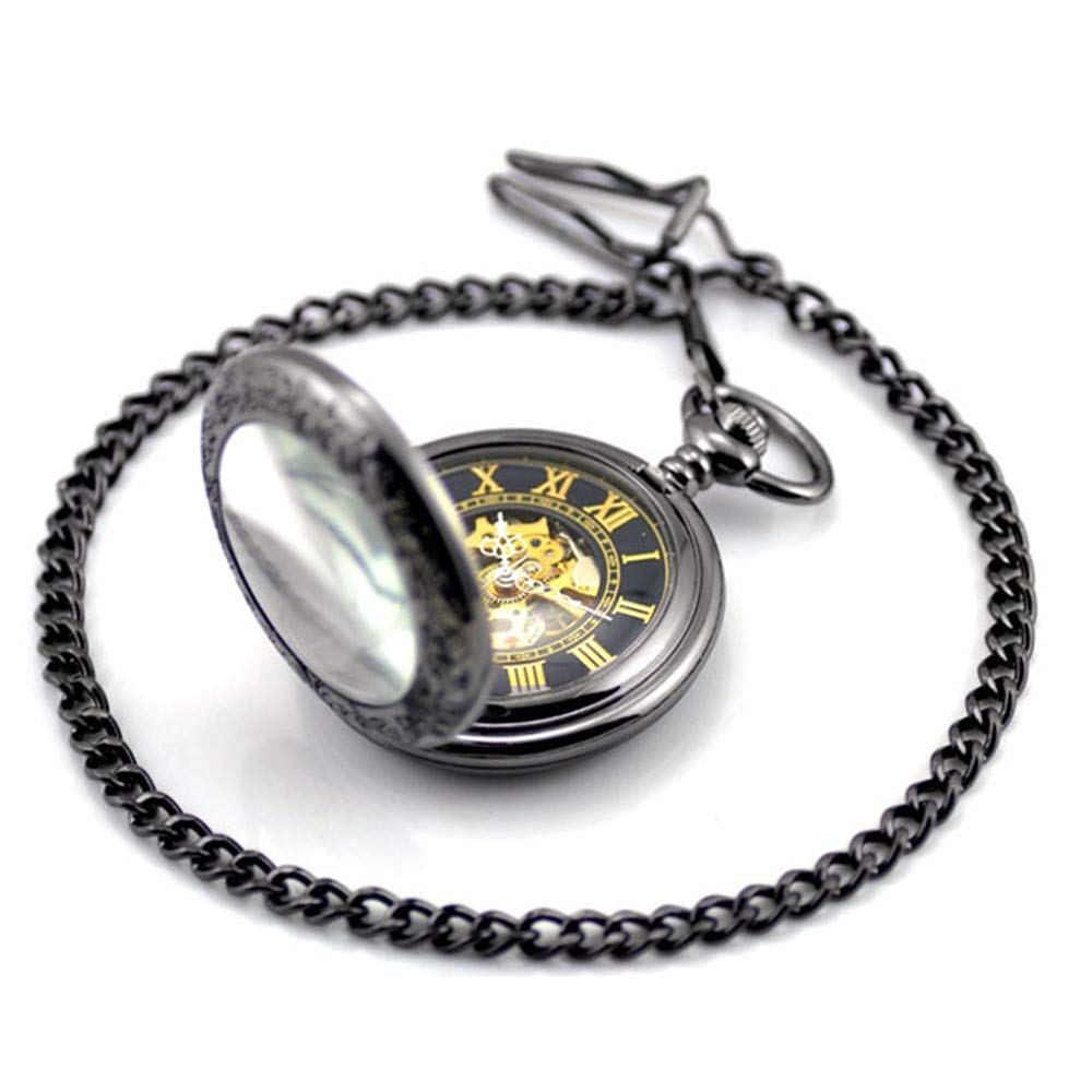 Reloj de Bolsillo Unisex Unisex clásico de Bolsillo Antiguo Reloj mecánico con la Solapa Cadena en Reloj para Unisex