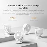 XIAOMI Smart Desktop Air Circulation Fan - Table Fan with 1180 m³/h and 3D Air Distribution, 100 Levels Wind Speed, Ultra Quiet 28.4 dB(A), USB-C, White - 3