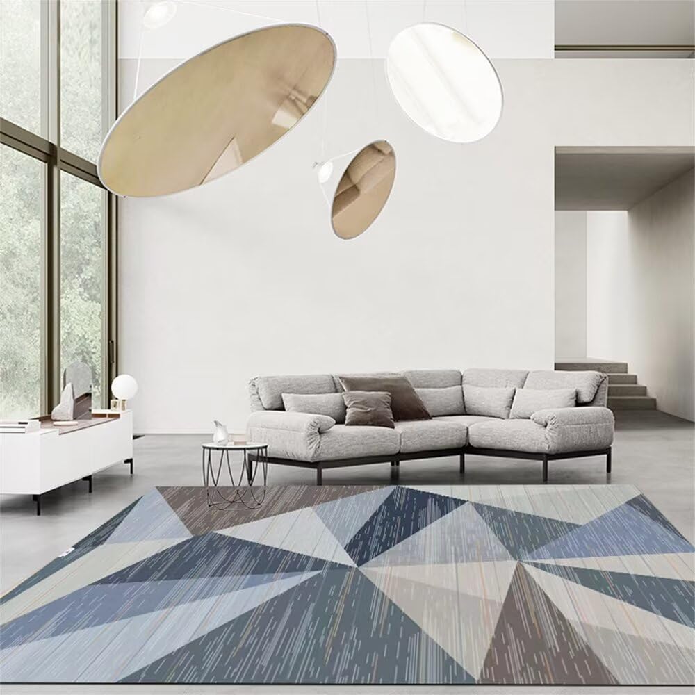 Tapis pour enfant dressing chambre ado gris-bleu résistant usure maison 180X280