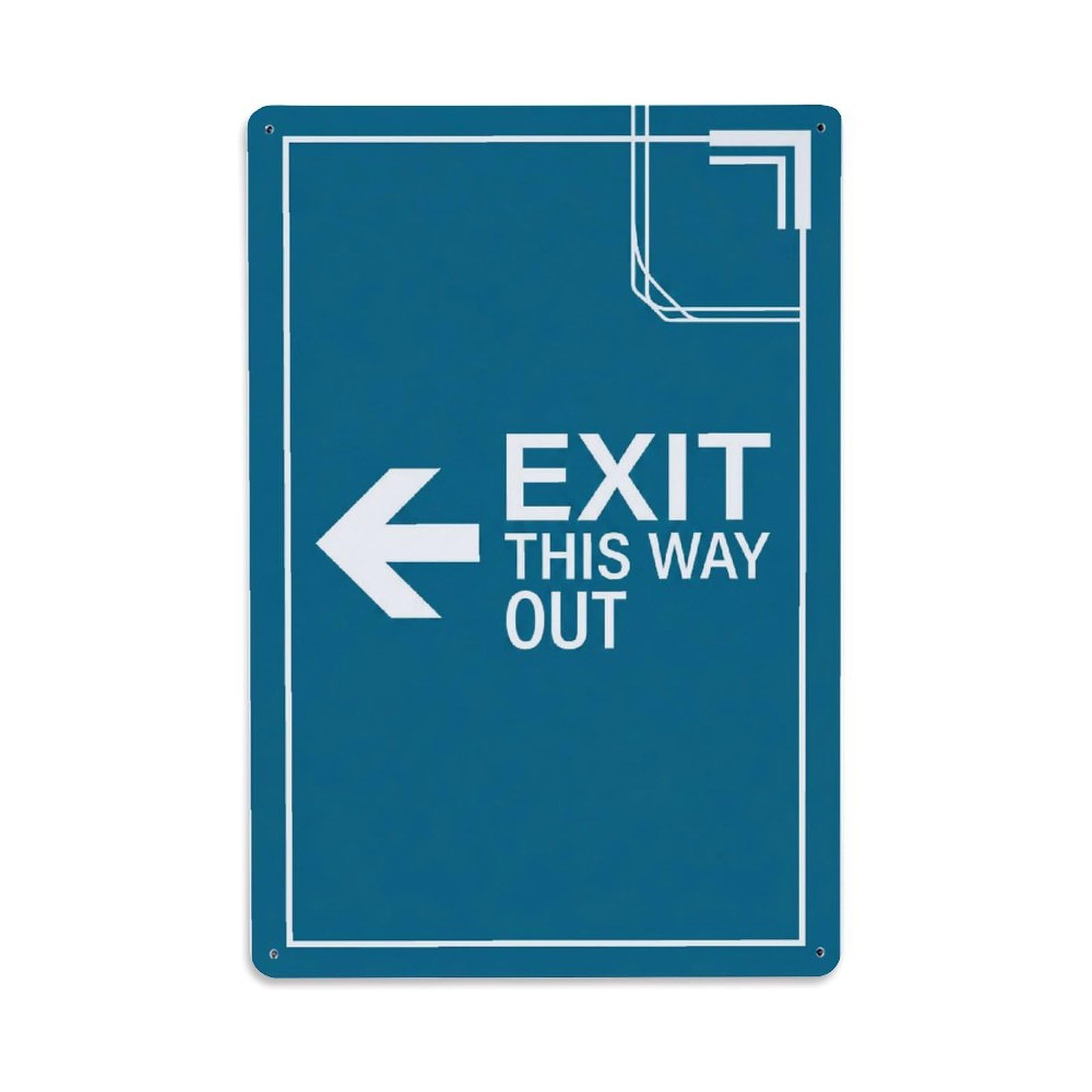 Exit This Way Out Restaurant Doorway Metal Tin Sign Plaque Wall Decor for Cafe, Club Bar, Office, Home Garden Metal Poster 8x12Inch